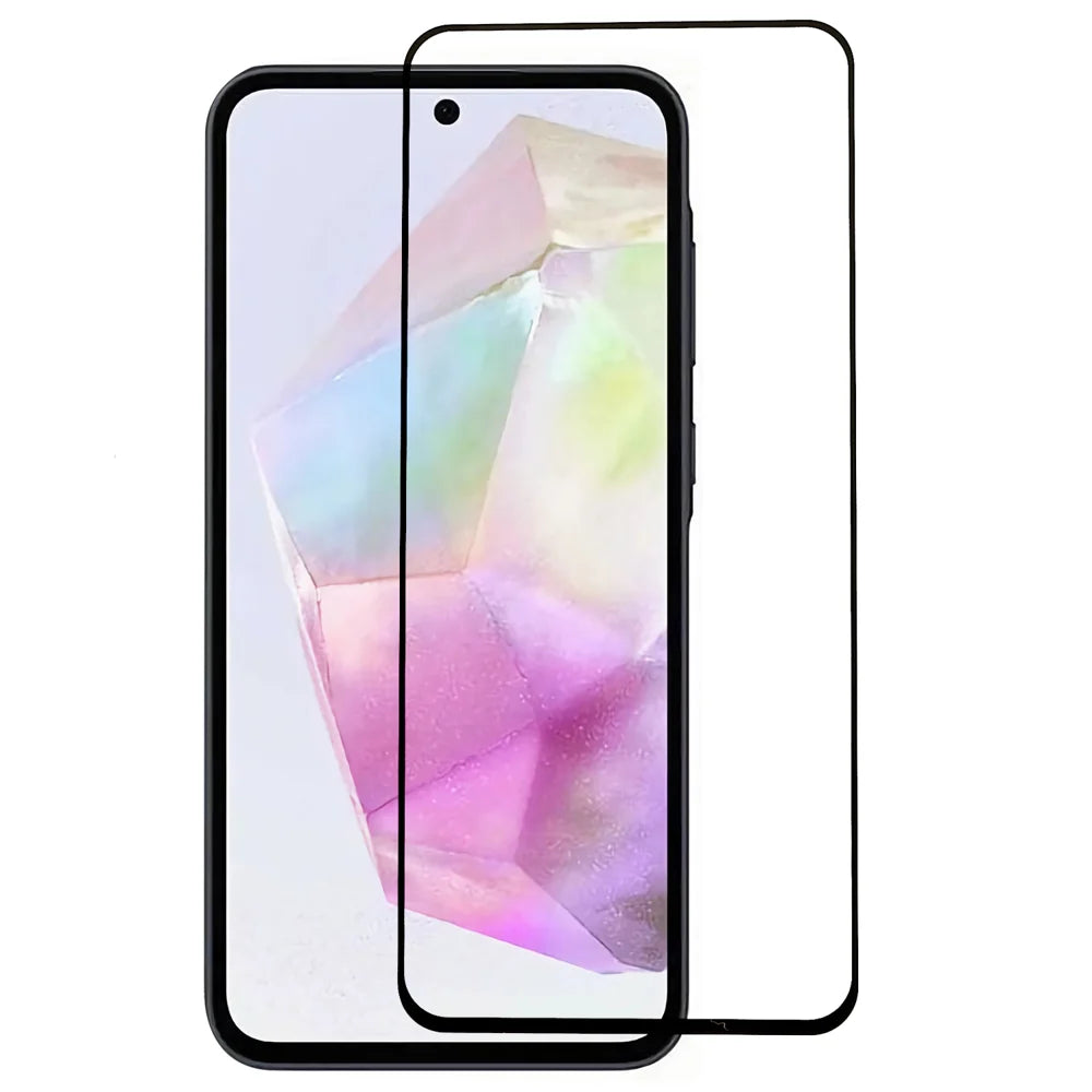 For Samsung Galaxy S25 FE Tempered Glass Screen Protector Full Glue Silk Printing Film - Black - 1