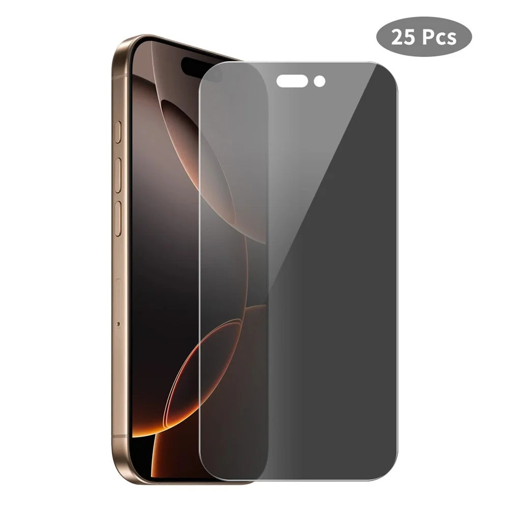 JUNSUNMAY 25Pcs For iPhone 16 Pro Max Anti-Spy Tempered Glass Screen Protector Anti Drop HD Clear Film - 1