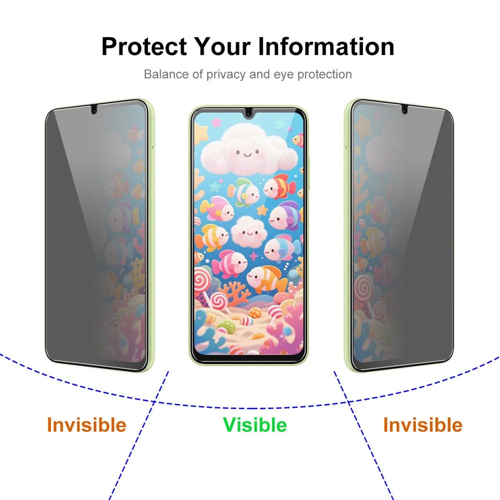 JUNSUNMAY 25Pcs For Samsung Galaxy A25 5G (Global) (161.0mm) Anti-Spy Tempered Glass Screen Protector Anti Drop HD Clear Film - 3
