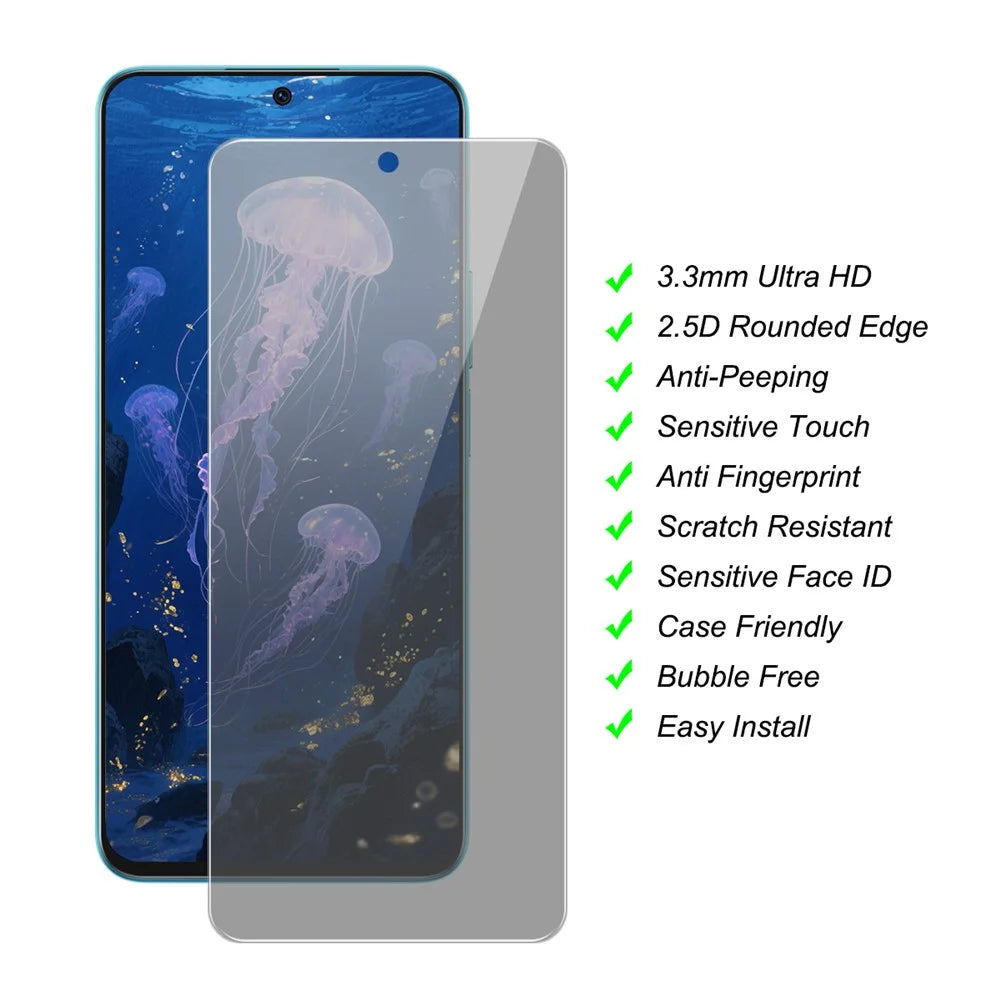 JUNSUNMAY 25Pcs For Honor X7c 5G / X7c 4G / 200 Smart 5G Anti-Spy Tempered Glass Screen Protector Anti Drop HD Clear Film - 2