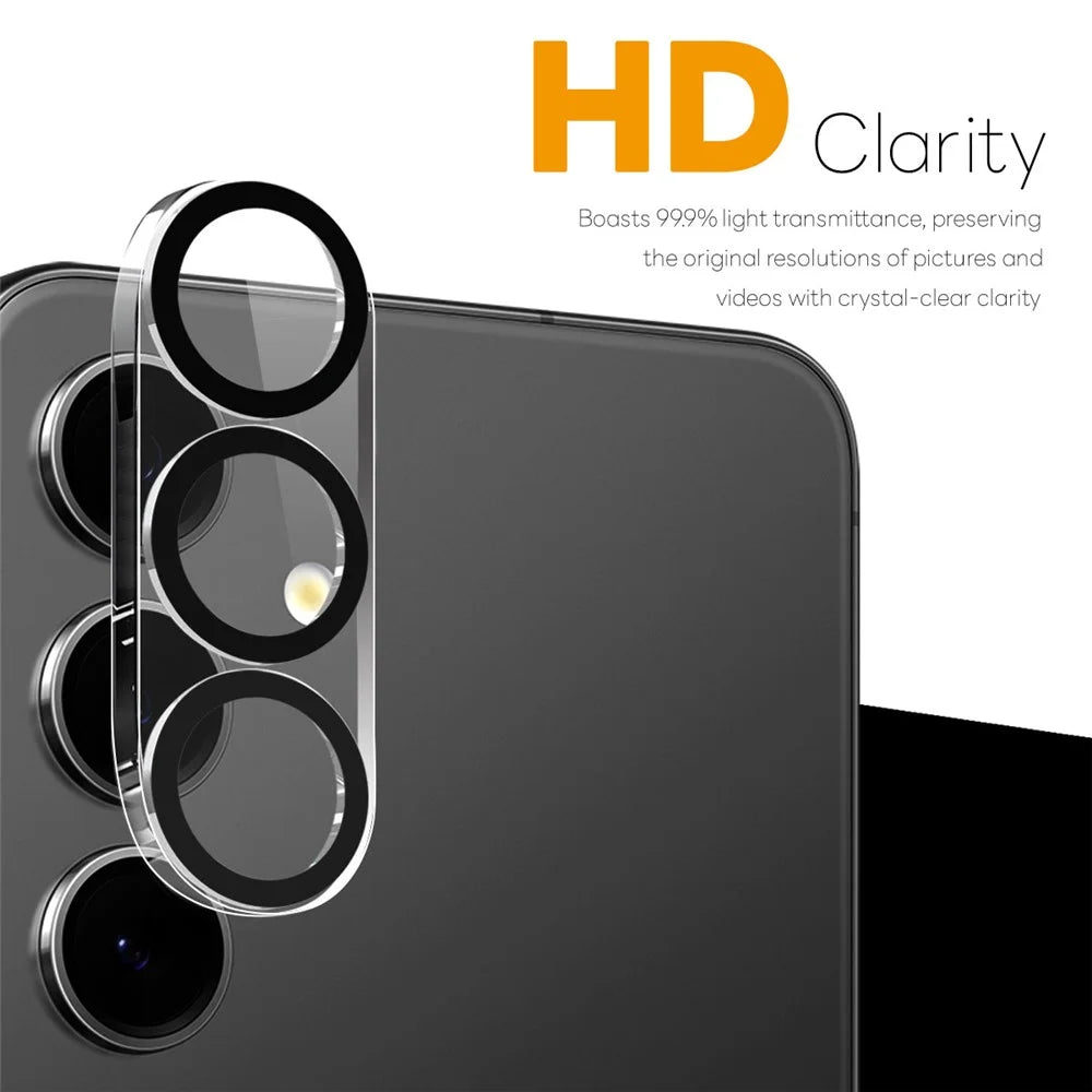 NORTHJO 2Pcs For Samsung Galaxy S25 FE Camera Lens Protector Black Circles 3D Full Coverage Clear Tempered Glass Lens Film - 2