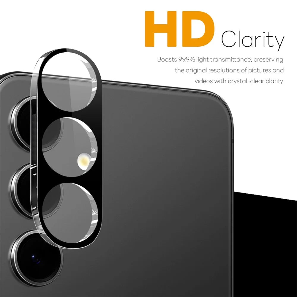 NORTHJO 2Pcs For Samsung Galaxy S25 FE Camera Lens Protector Black Silk Printing 3D Clear Tempered Glass Lens Film - 2