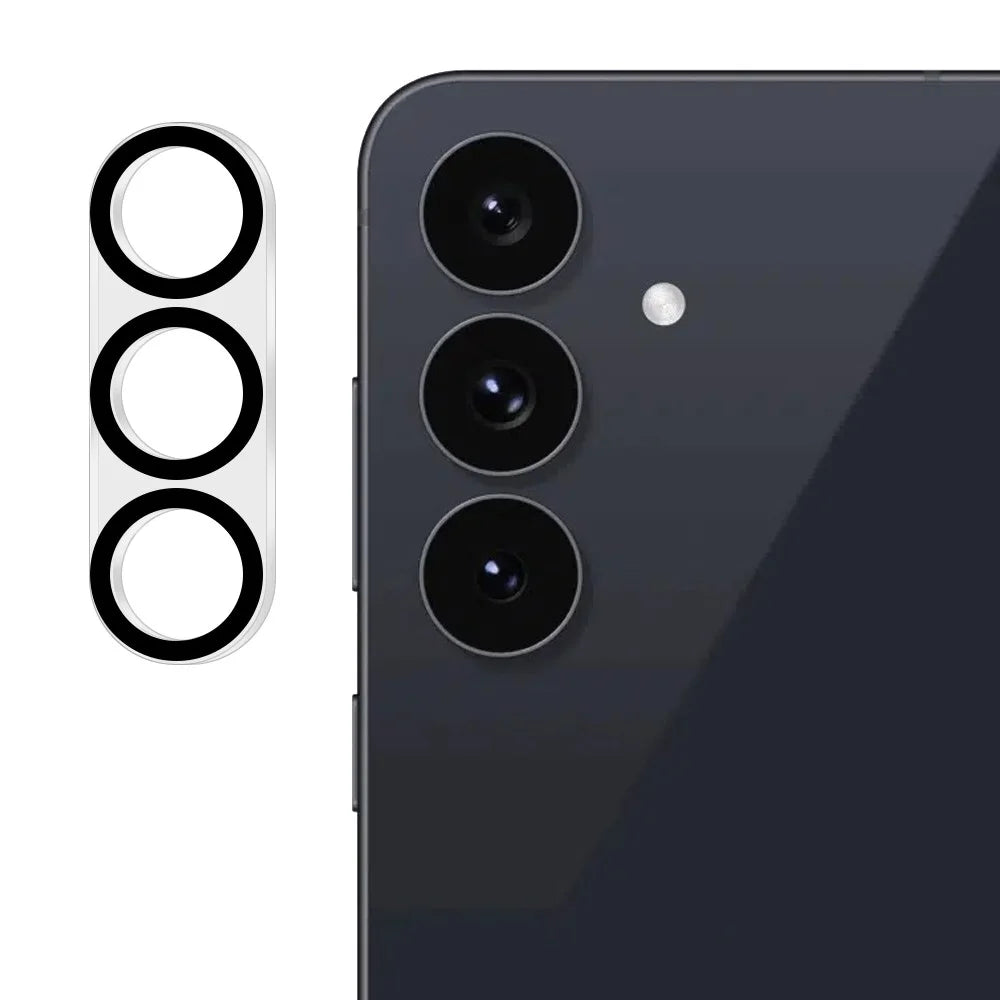 For Samsung Galaxy S25 FE Camera Lens Protector with Black Circle Design Tempered Glass Lens Film - 1