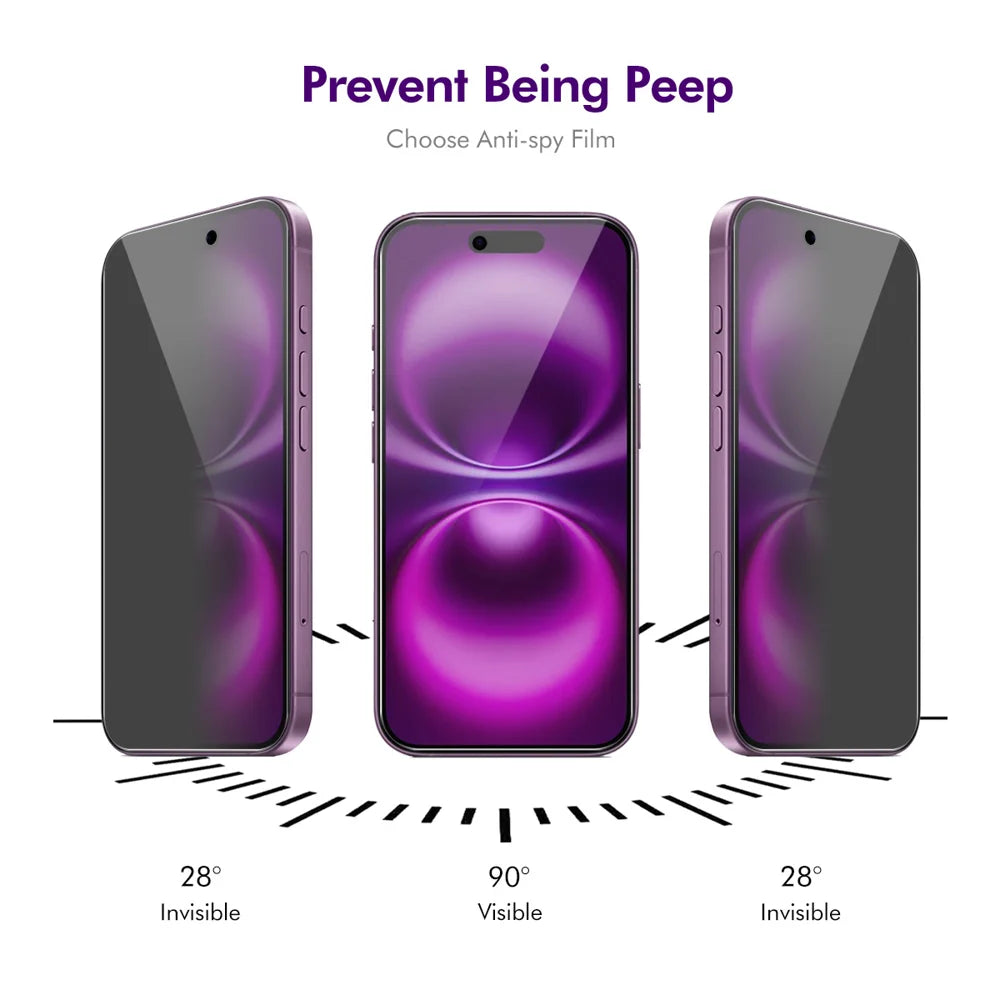 ENKAY HAT PRINCE For iPhone Air 2Pcs Anti-Spy Film  Anti-Glare Screen Protector Tempered Glass - Black - 3