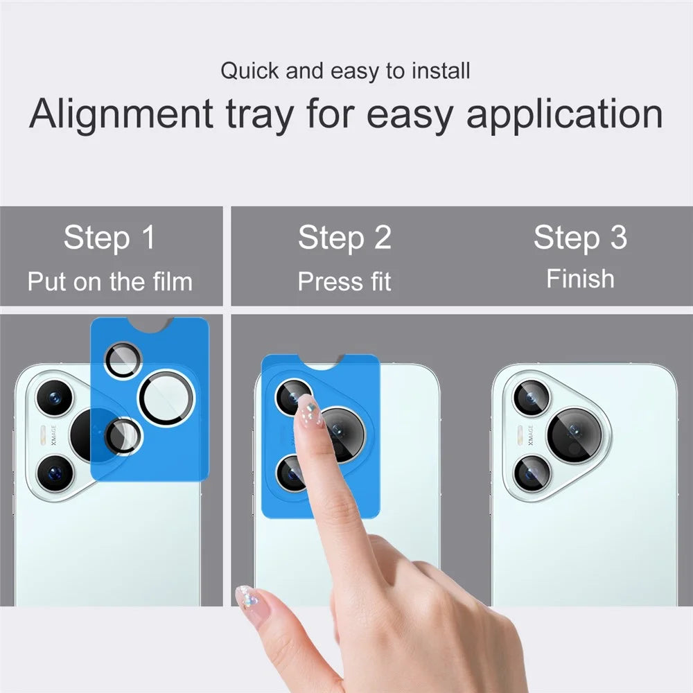 IMAK For Huawei Pura 70 Tempered Glass Camera Lens Protector with Self Positioning Frame (Complete Covering) - 6