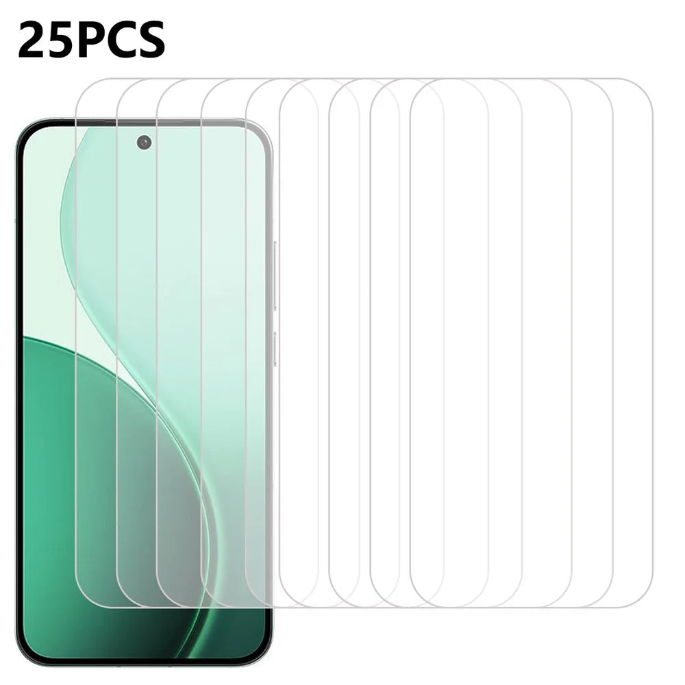 25Pcs For Oppo Reno14 5G (Global) Tempered Glass High Definition Screen Protector Film (No Package, with Wipes Set, Dust-absorber, Guide Sticker) - 1
