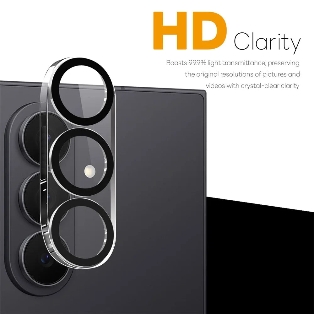 NORTHJO 2Pcs For Samsung Galaxy Z Fold7 5G Camera Lens Protector Black Circles 3D Full Coverage Clear Tempered Glass Lens Film - 2