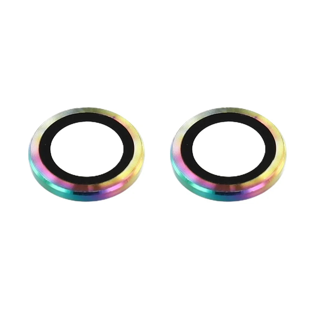 For iPhone 17 Camera Lens Protector CD Veins Metal Ring Tempered Glass Film - Colorful - 3