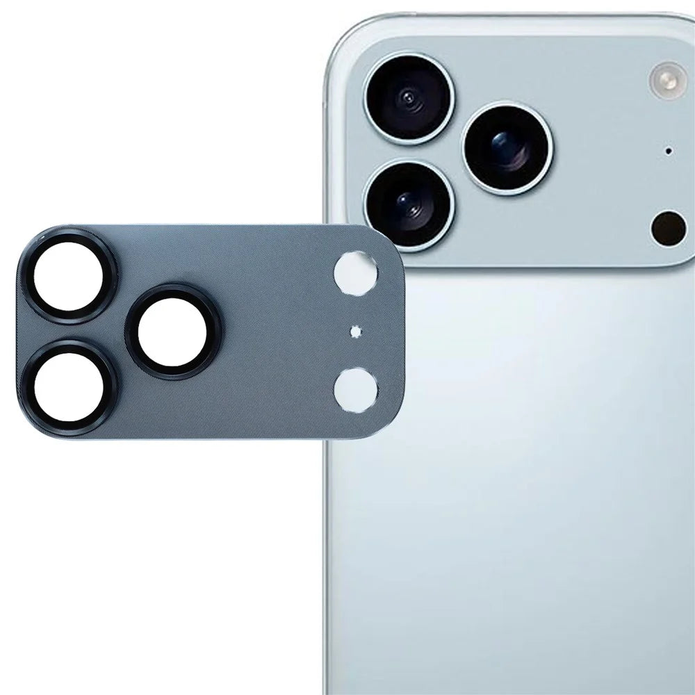 For iPhone 17 Pro Max Camera Lens Protector CD Vein Integrated Metal Tempered Glass Lens Film - Blue - 1