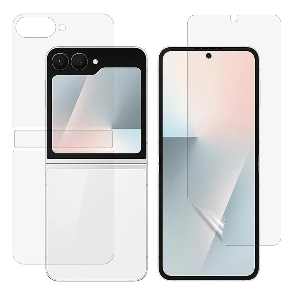 1Set For Samsung Galaxy Z Flip7 FE 5G / Z Flip6 5G Screen Protector Inside + Front Cover Clear TPU Film - 1