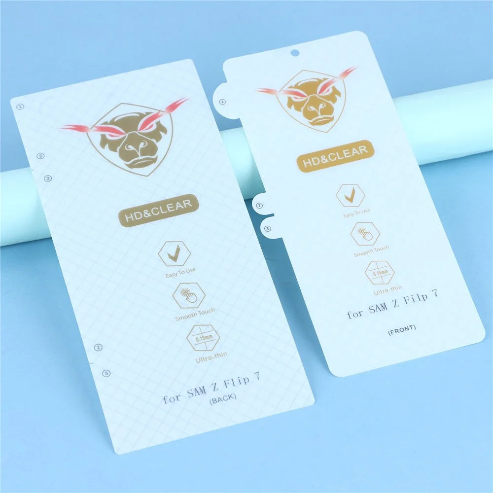 1Set For Samsung Galaxy Z Flip7 5G Screen Protector Inside + Front Cover Clear TPU Film - 4