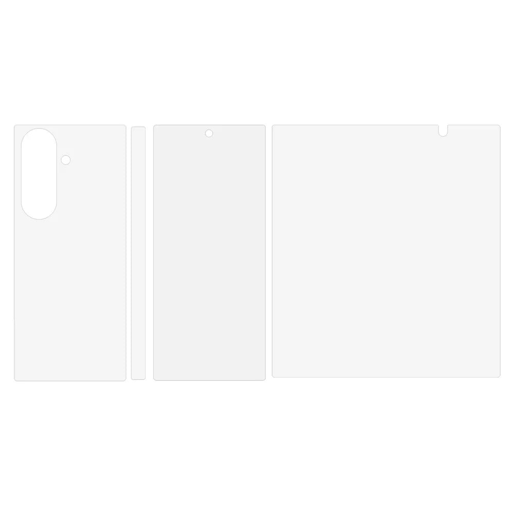 1Set For Samsung Galaxy Z Fold7 5G Screen Protector Inside + Front Cover Clear TPU Film - 2
