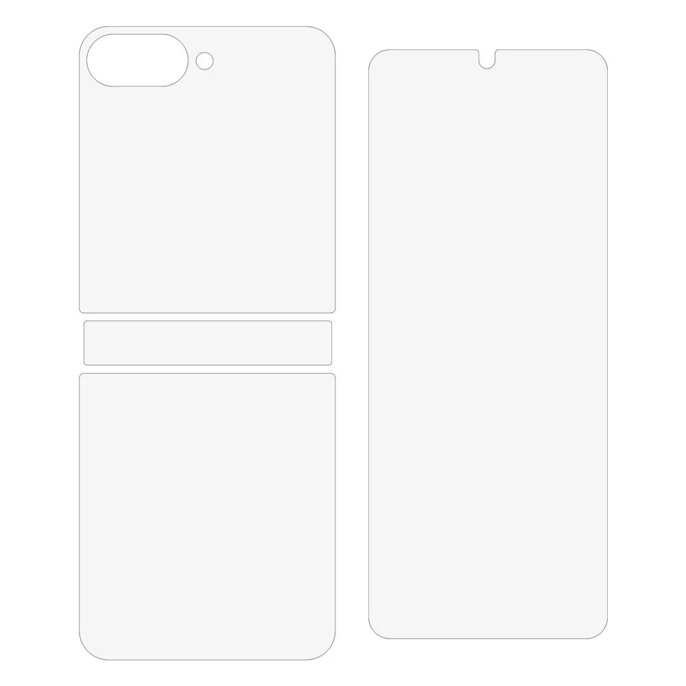 1Set For Samsung Galaxy Z Flip7 FE 5G / Z Flip6 5G Matte Screen Protector Inside + Front Cover Clear TPU Film - 2