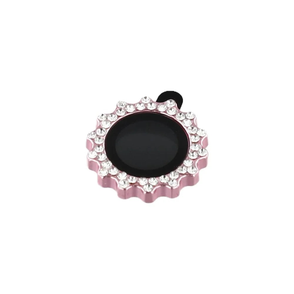 1Set For iPhone Air Camera Lens Protector Gear Shape Tempered Glass Lens Film Rhinestone Decor - Pink - 5