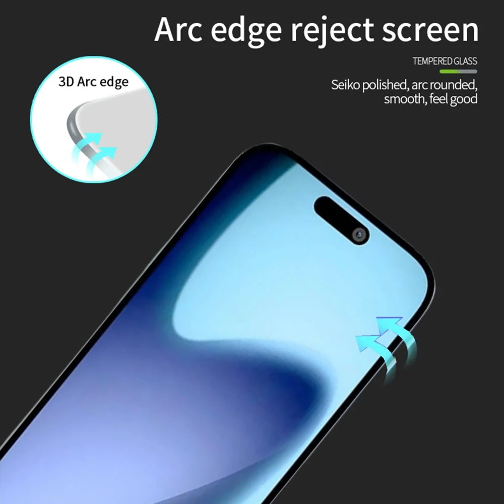 MOFI For iPhone Air Screen Protector  9H 3D Curved Tempered Glass Film - Black - 2