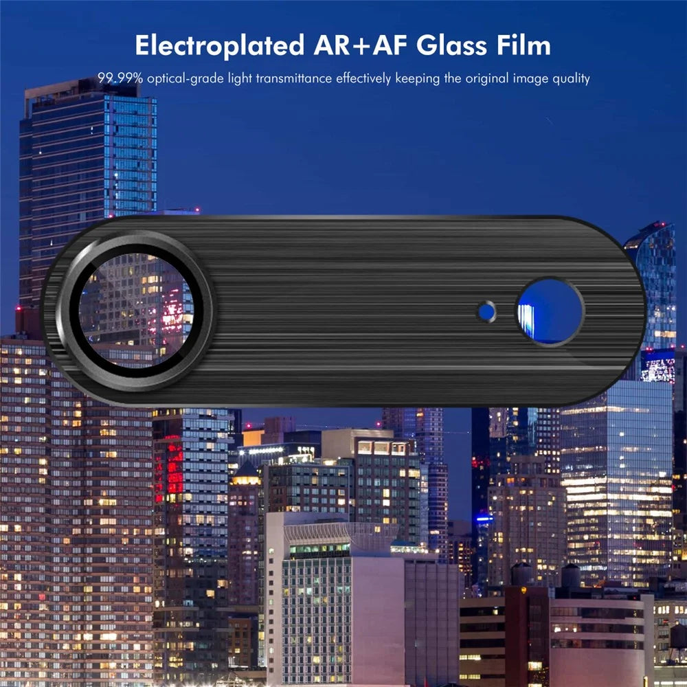ENKAY HAT PRINCE For iPhone Air Camera Lens Protector Brushed AR Metal + Tempered Glass Lens Film - Black - 2