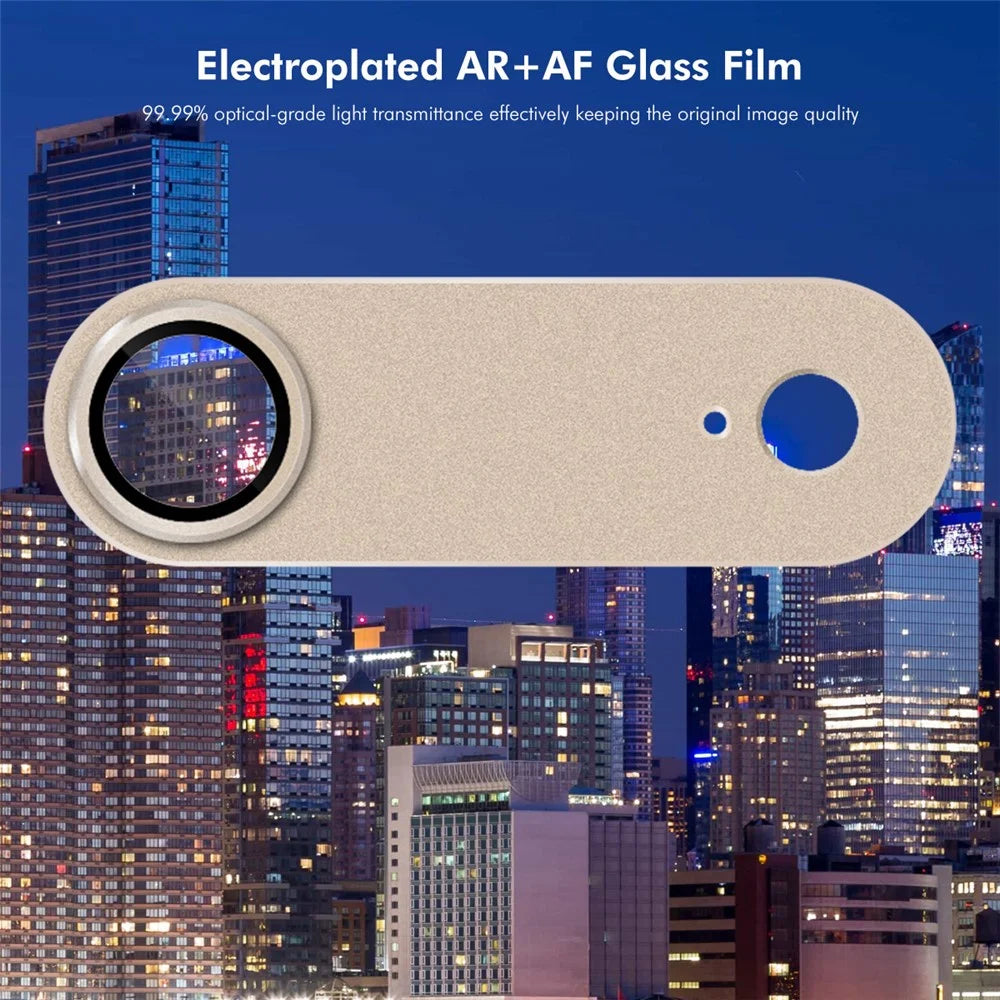 ENKAY HAT PRINCE For iPhone Air Camera Lens Protector Matte AR Metal + Tempered Glass Lens Film - Light Gold - 2