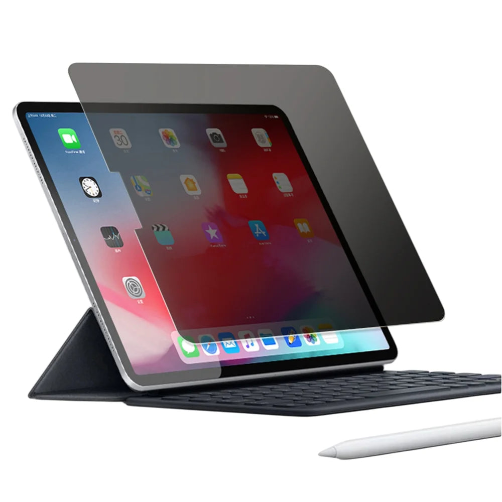 For iPad Pro 11 (2025) / 11 (2024) Privacy Screen Protector Rounded Edge Anti Spy Tempered Glass Film - Black - 1