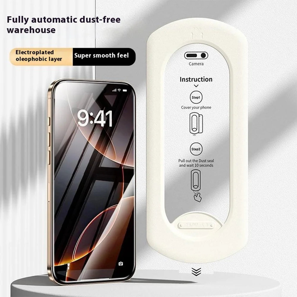 For iPhone 16 / 15 Tempered Glass Film with Dust-Free Auto Applicator HD Full Coverage Screen Protector - 3