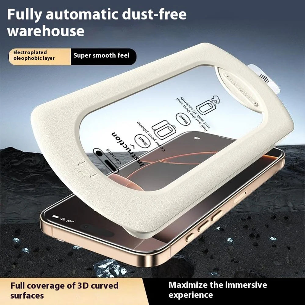 For iPhone 16 / 15 Tempered Glass Film with Dust-Free Auto Applicator HD Full Coverage Screen Protector - 5