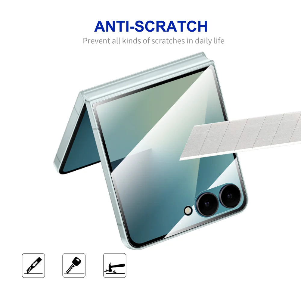 ENKAY HAT PRINCE For Samsung Galaxy Z Flip7 5G 2Pcs Screen Protector   9H Silk Printing 0.26mm Tempered Glass - Transparent - 4