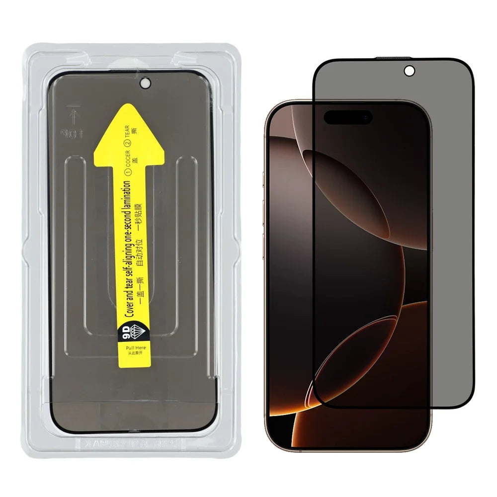For iPhone 17 Pro Max Anti-Spy Screen Protector Silk Print High Aluminium-silicon Glass Film with Easy Installation Tool - 1