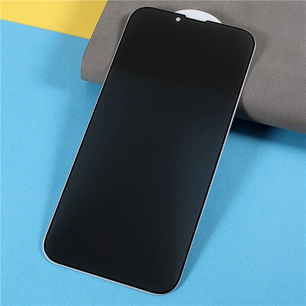 For iPhone 13 Pro 6.1 inch / iPhone 13 6.1 inch Anti-spy Screen Protector Full Glue Bright Silk Printing Edge Matte Full Cover Tempered Glass Film - Black - 3