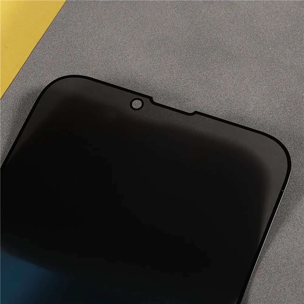For iPhone 13 Pro 6.1 inch / iPhone 13 6.1 inch Anti-spy Screen Protector Full Glue Bright Silk Printing Edge Matte Full Cover Tempered Glass Film - Black - 5