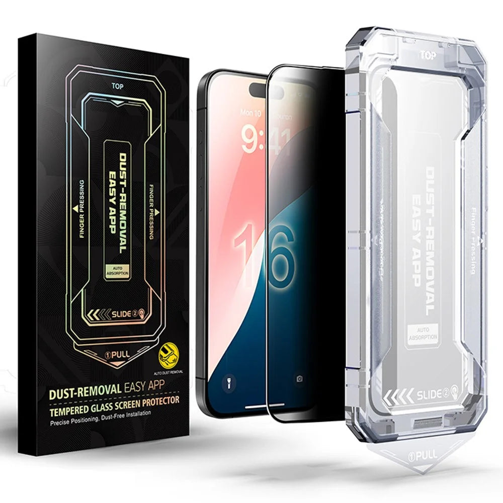 For iPhone Air Anti-Spy Full Screen Protector Auto-Dust Removal Tempered Glass Film - 1