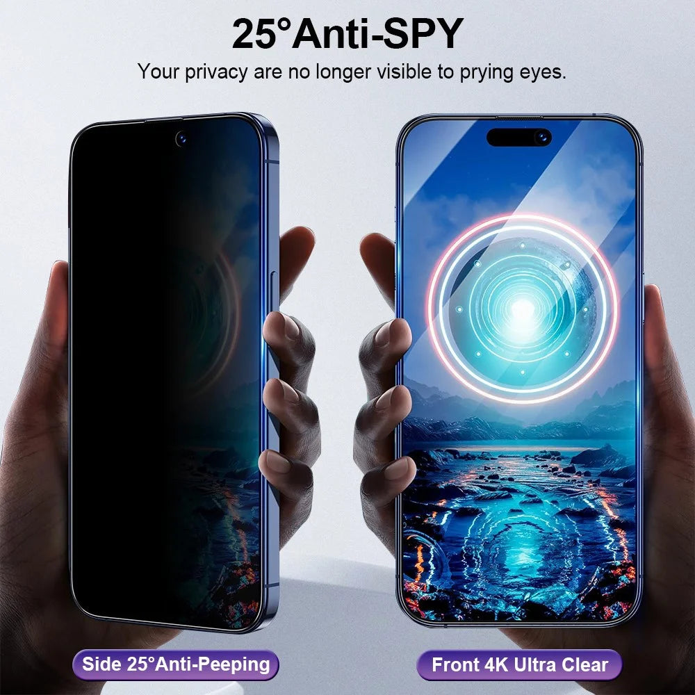 YONGPOLY For iPhone 17 Anti-Spy Full Screen Protector Auto-Dust Removal Tempered Glass Film - 4