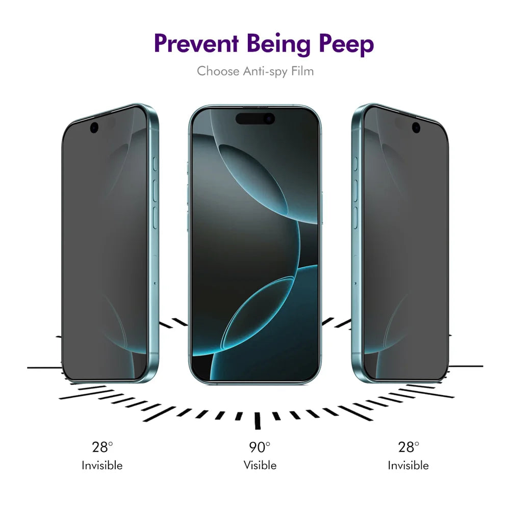 ENKAY HAT PRINCE For iPhone 18 Pro Max / 17 Pro Max 5Pcs Anti-Spy Film  Anti-Glare Screen Protector Tempered Glass - Black - 3