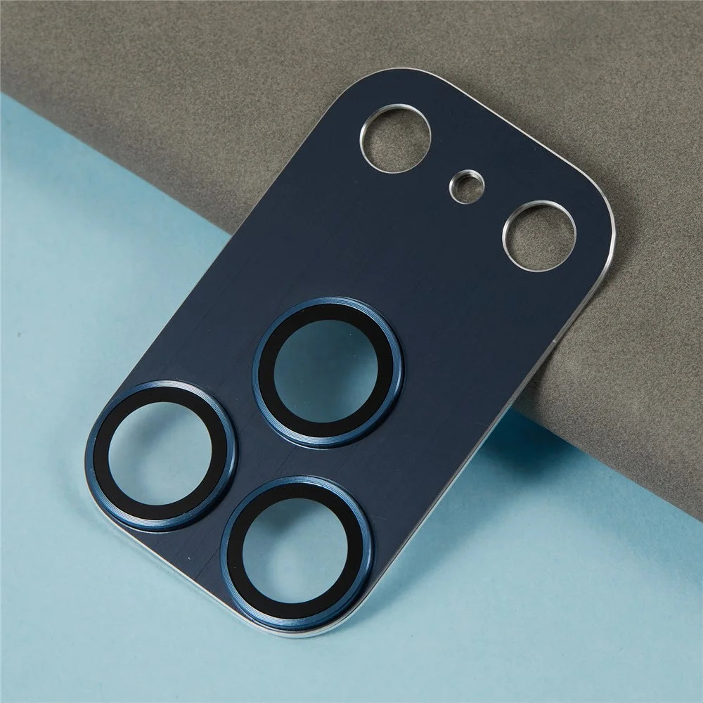 For iPhone 17 Pro Camera Lens Protector Brushed Integrated Metal Tempered Glass Lens Film - Black - 4