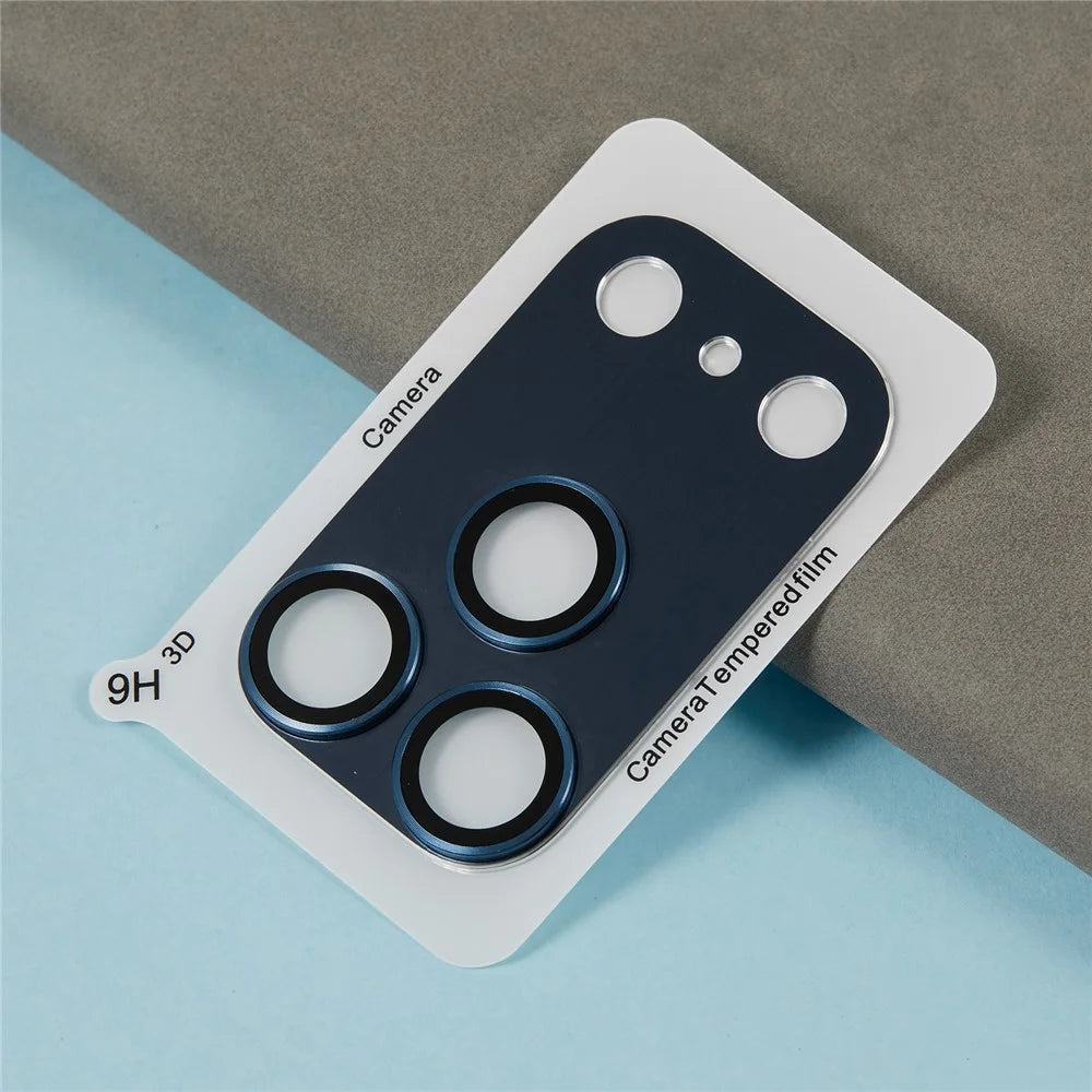 For iPhone 17 Pro Max Camera Lens Protector Brushed Integrated Metal Tempered Glass Lens Film - Black - 3