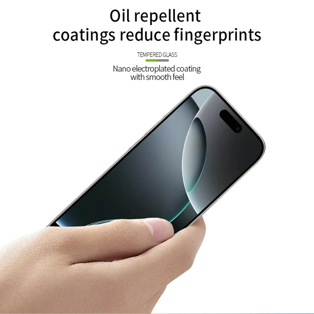 PINWUYO For iPhone 17 Pro Max Tempered Glass Film  Explosion-proof 9H 3D Full Screen Protector - Black - 4