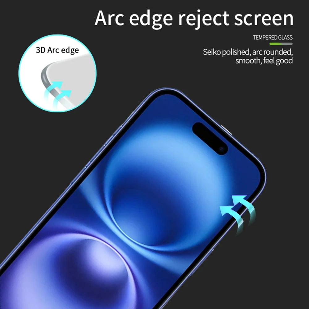 PINWUYO For iPhone 17 Tempered Glass Film  Explosion-proof 9H 3D Full Screen Protector - Black - 2