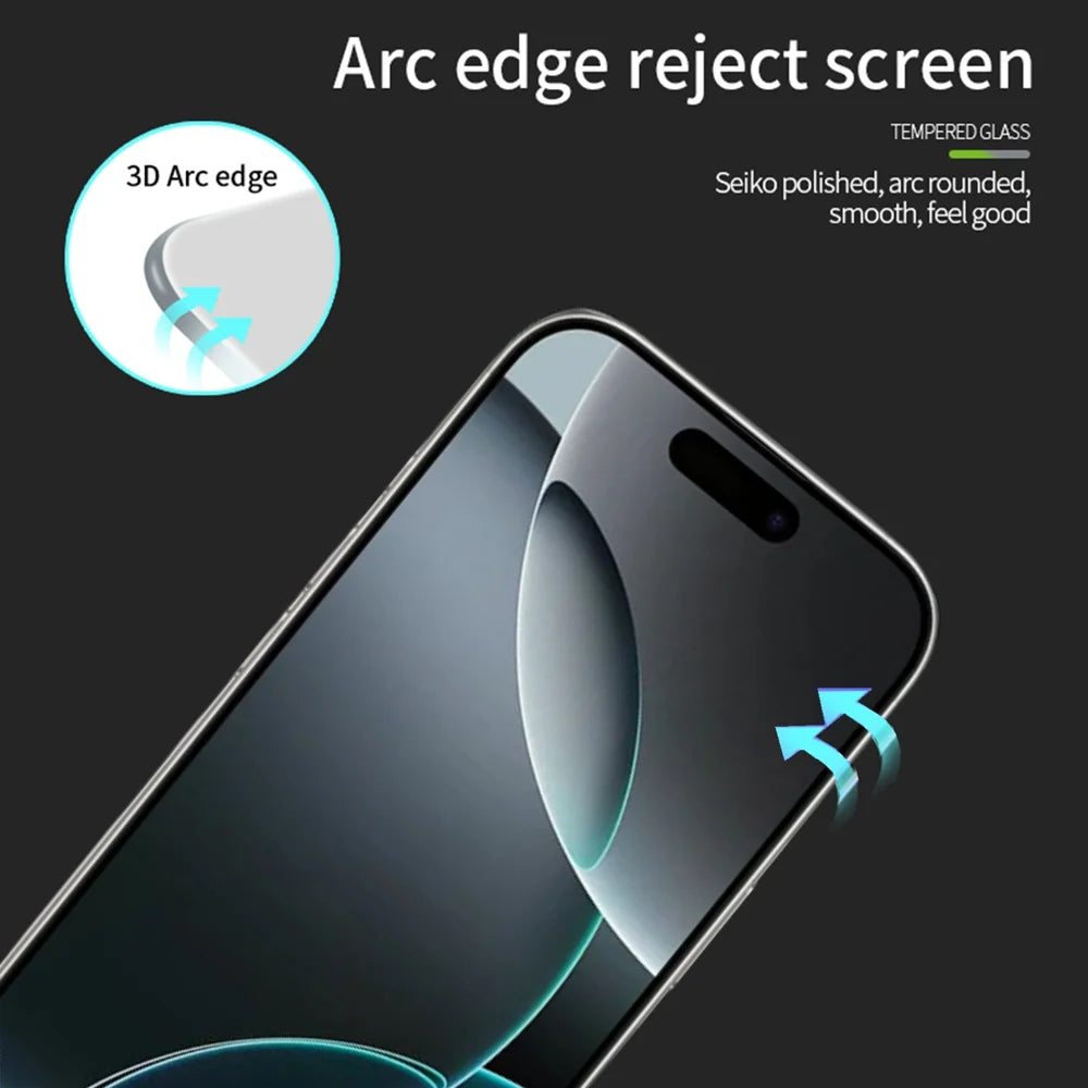 MOFI For iPhone 17 Pro Max Screen Protector  9H 3D Curved Tempered Glass Film - Black - 2