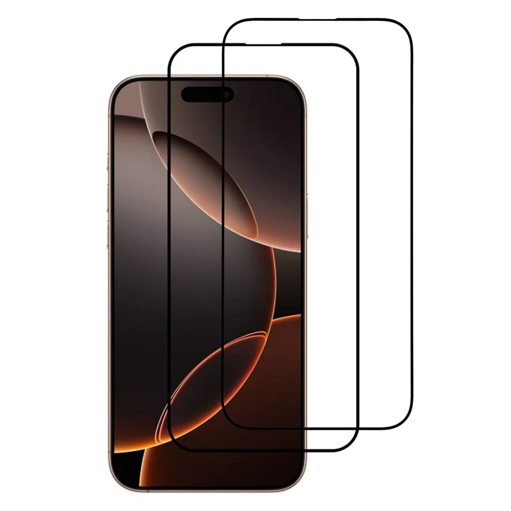 ITIETIE For iPhone 17 Pro 2PCS Tempered Glass 2.5mm High Aluminum Screen Protector Silk Printing Film - 1