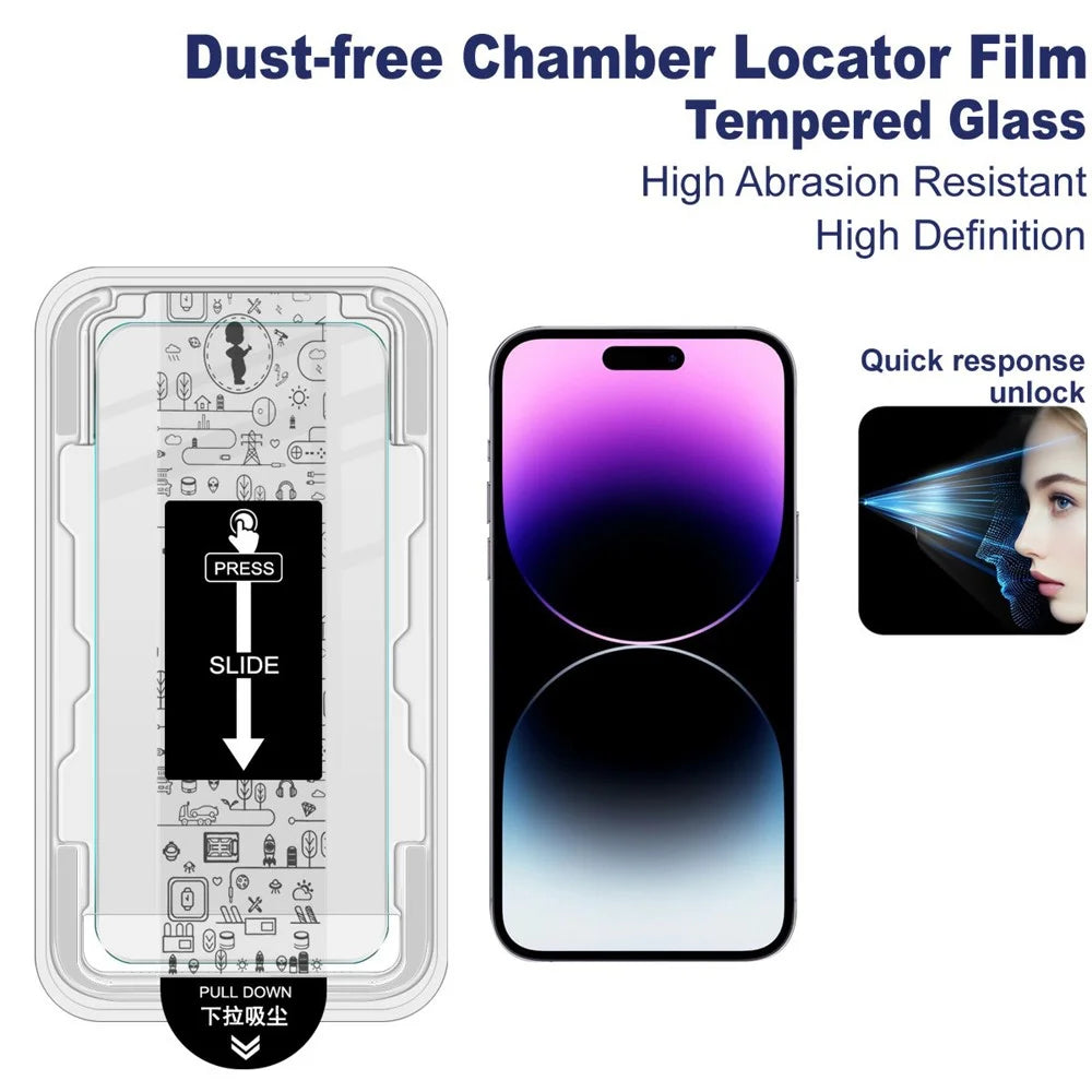 IMAK H Series For iPhone 14 Pro Tempered Glass Screen Protector Easy Installation Film with Auto Dust-Remove Tool Kit - 3