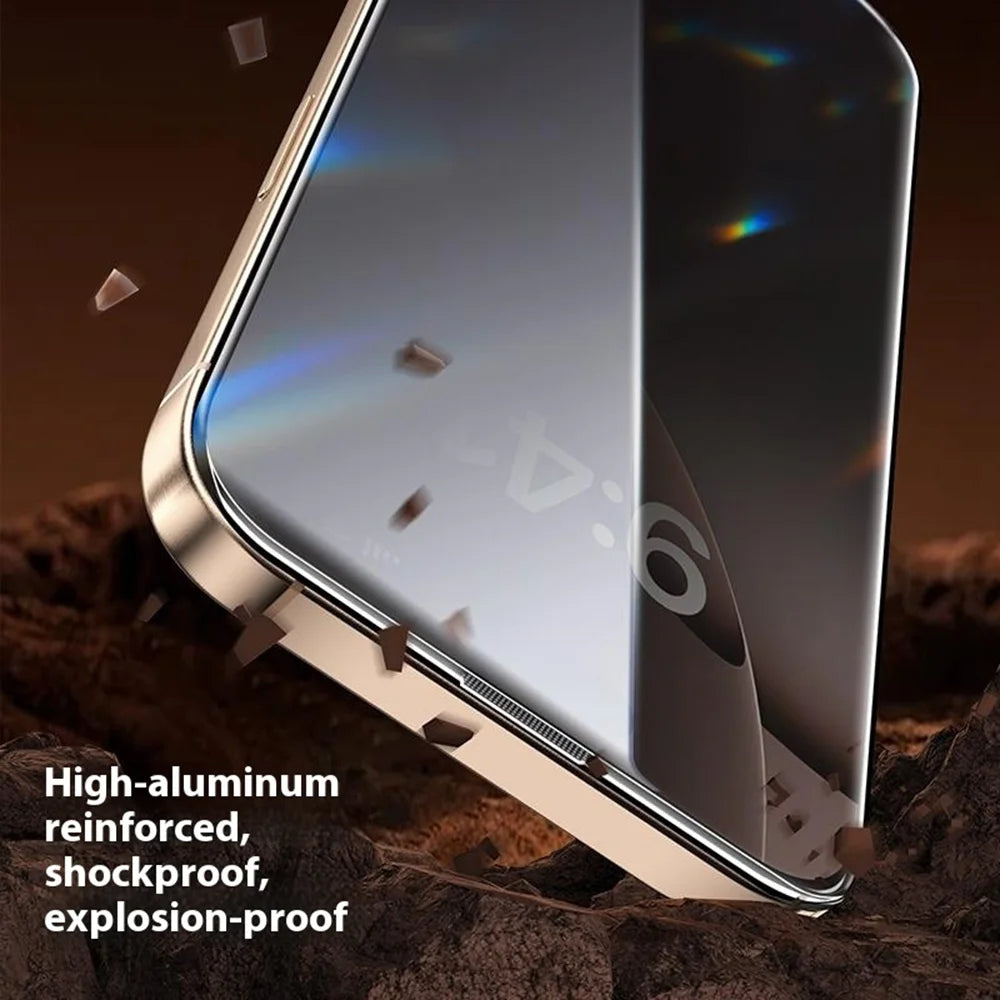 For iPhone Air Anti-Spy Tempered Glass with Dust-Free Auto Applicator Full Coverage Screen Protector - Black - 3