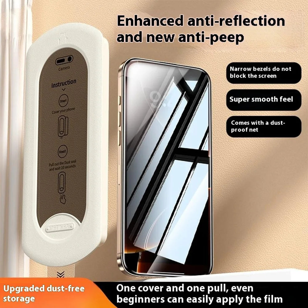 For iPhone Air Anti-Spy Tempered Glass with Dust-Free Auto Applicator Full Coverage Screen Protector - Black - 5