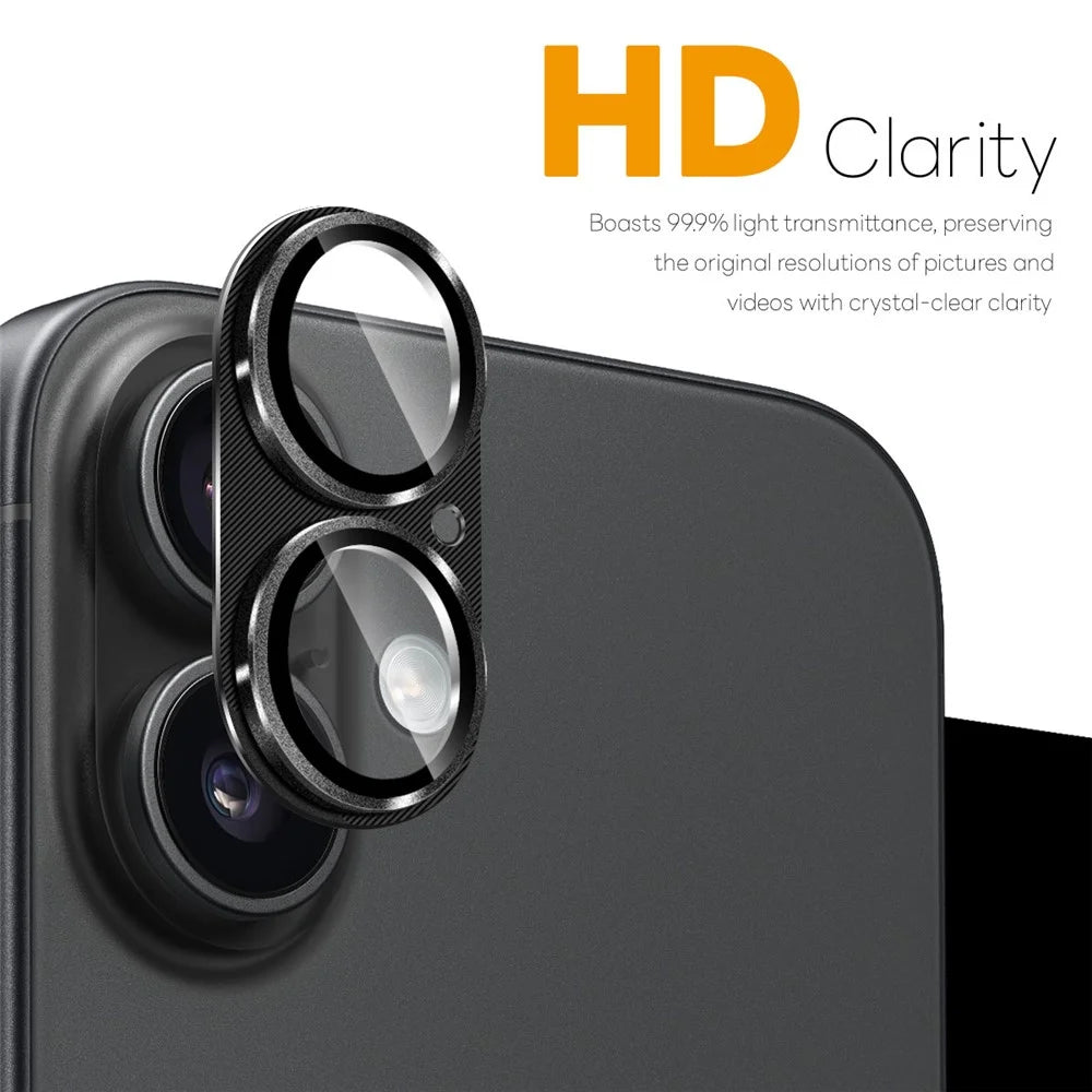 NORTHJO For iPhone 17 Camera Lens Protector CD Veins Integrated Metal Tempered Glass Lens Film - Black - 2
