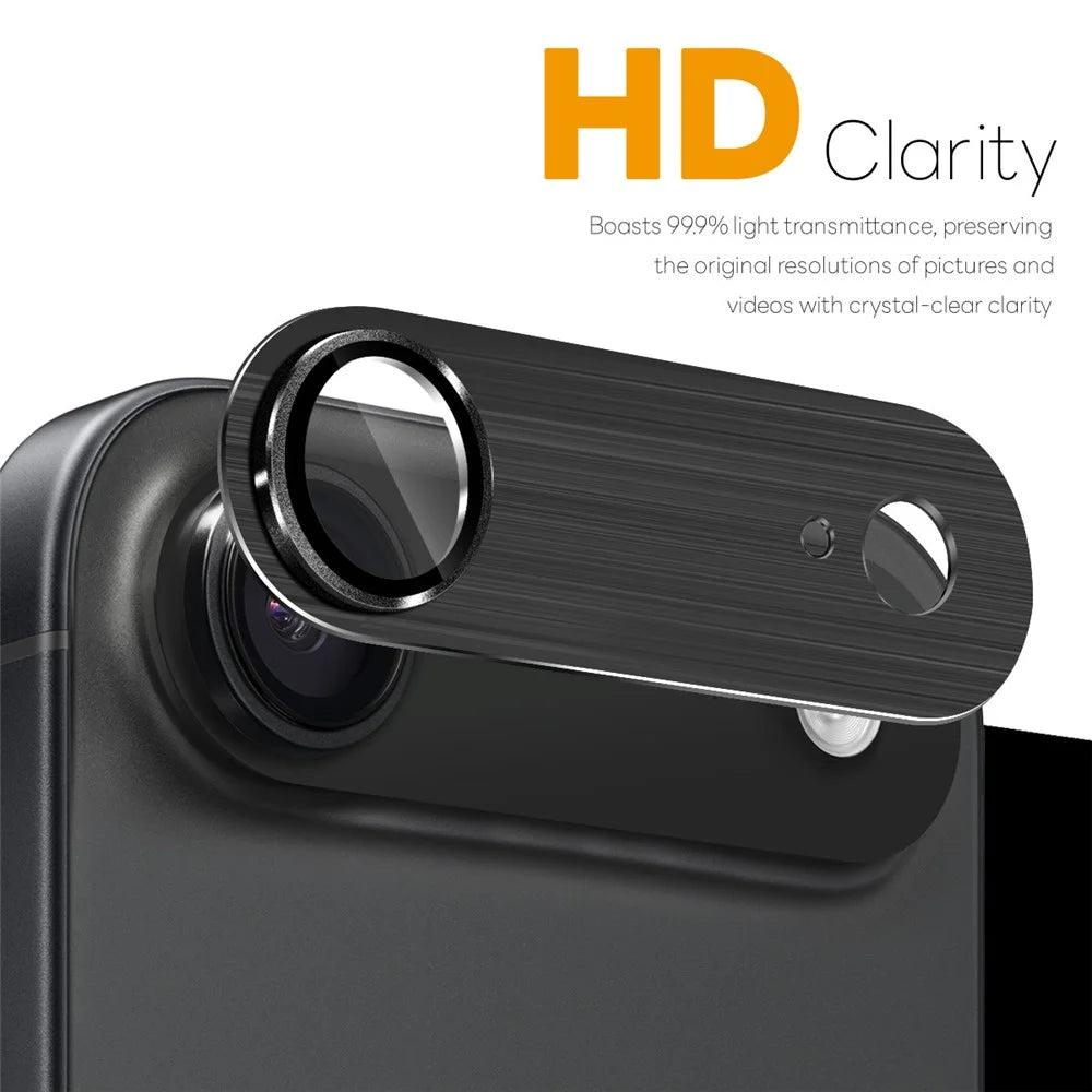NORTHJO For iPhone Air Camera Lens Protector Brushed Integrated Metal Tempered Glass Lens Film - Black - 2