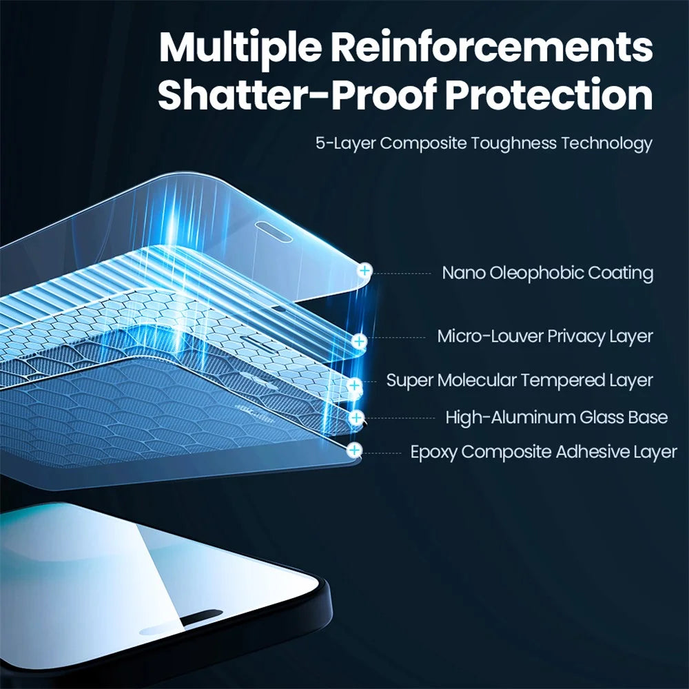 NILLKIN For iPhone 17 Pro Max Anti-Peep Screen Protector Anti-Scratch AGC Glass Full Screen Film - 7