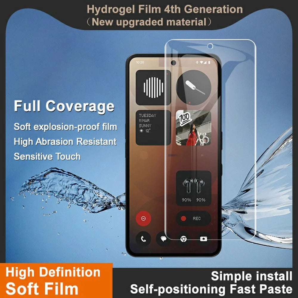 IMAK Hydrogel Film 4th For Nothing Phone (3a) / (3a) Pro Screen Protector Ultra Clear Soft TPU Film (Fingerprint Unlock) - Transparent - 3