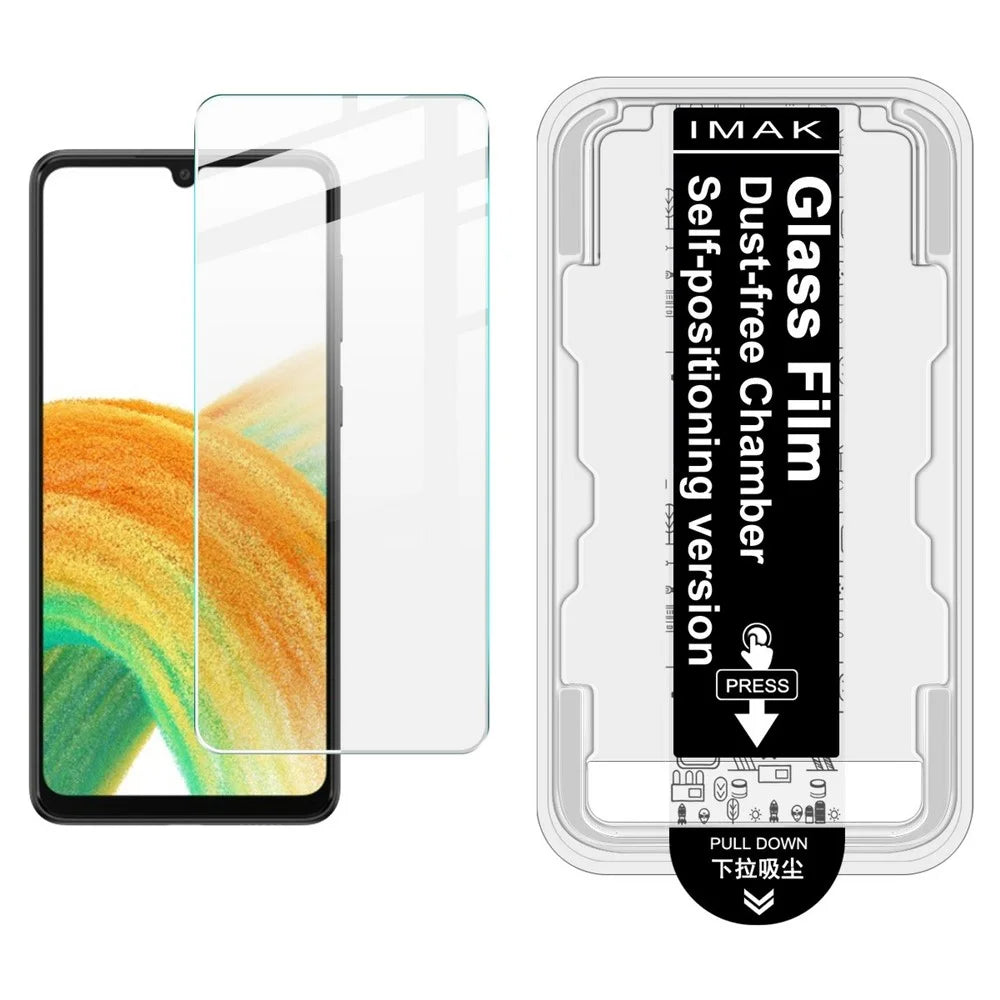 IMAK H Series For Samsung Galaxy A33 5G Tempered Glass Screen Protector Easy Installation Film with Auto Dust-Remove Tool Kit (Fingerprint Unlock) - 1