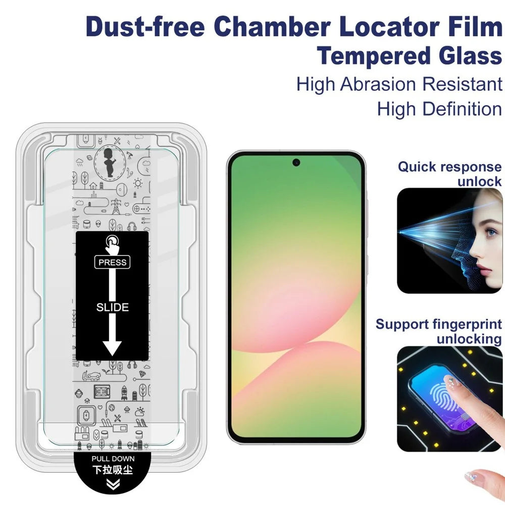 IMAK H Series For Samsung Galaxy A35 5G / A55 5G Tempered Glass Screen Protector Easy Installation Film with Auto Dust-Remove Tool Kit (Fingerprint Unlock) - 3
