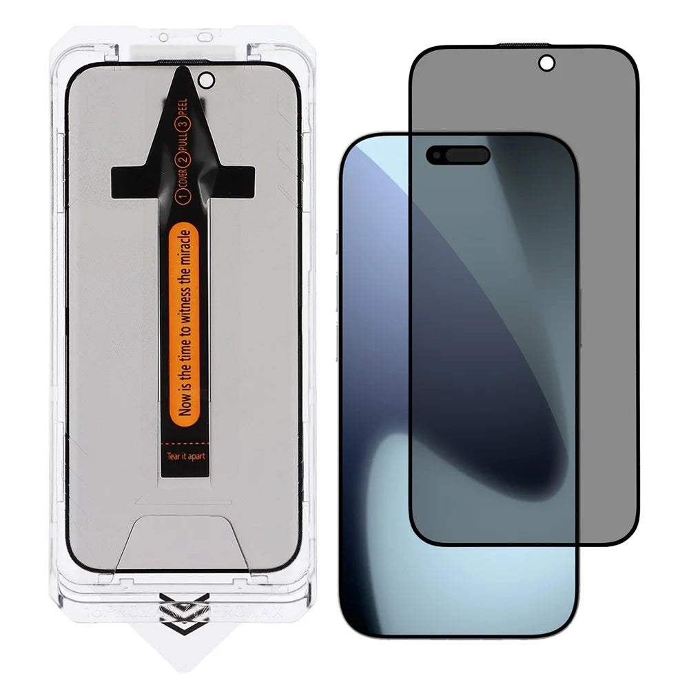 For iPhone 17 Anti-Spy Screen Protector Silk Printing High Aluminium-Silicon Glass Easy Installation Film - 1