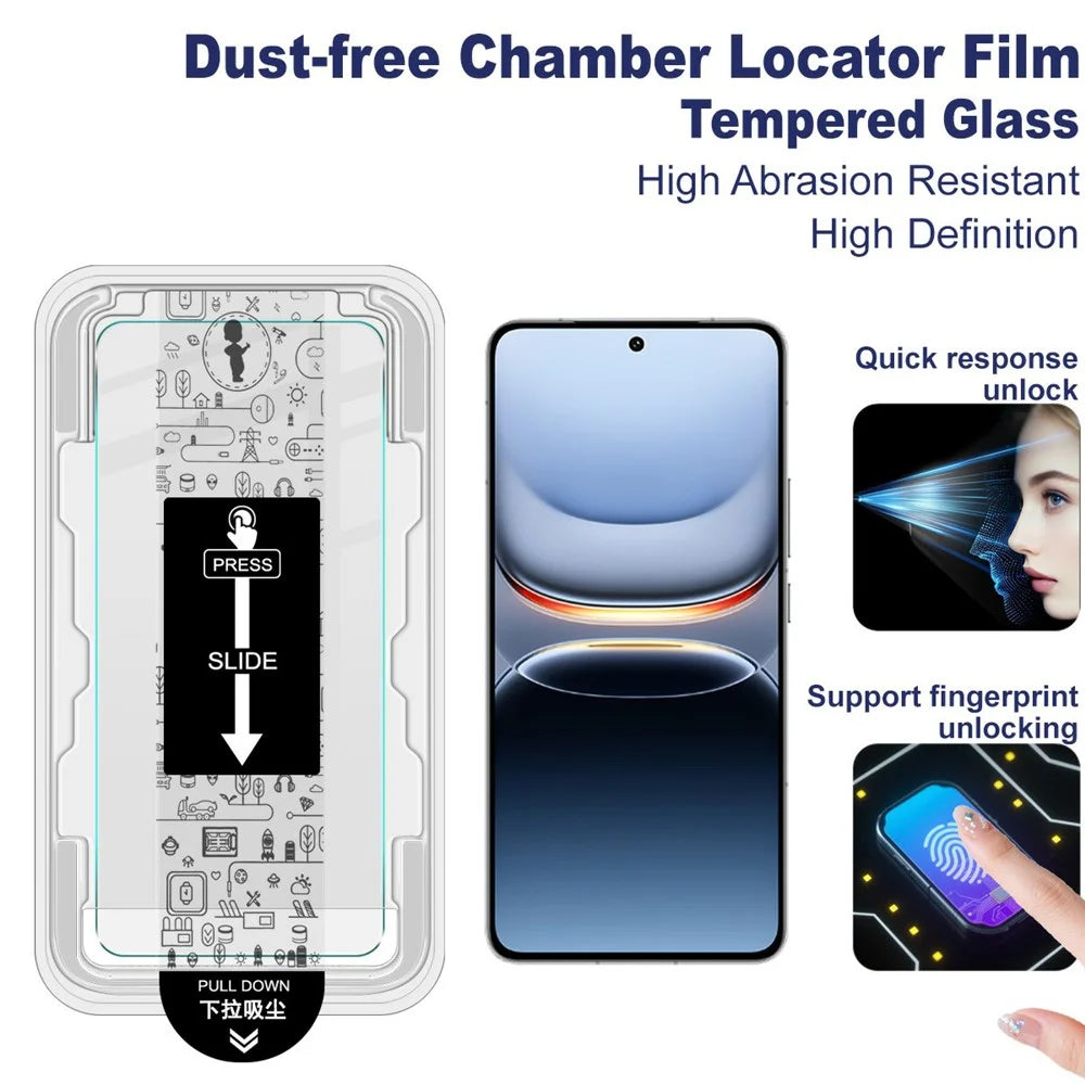 IMAK H Series For vivo iQOO 13 5G Tempered Glass Screen Protector Easy Installation Film with Auto Dust-Remove Tool Kit (Fingerprint Unlock) - 3