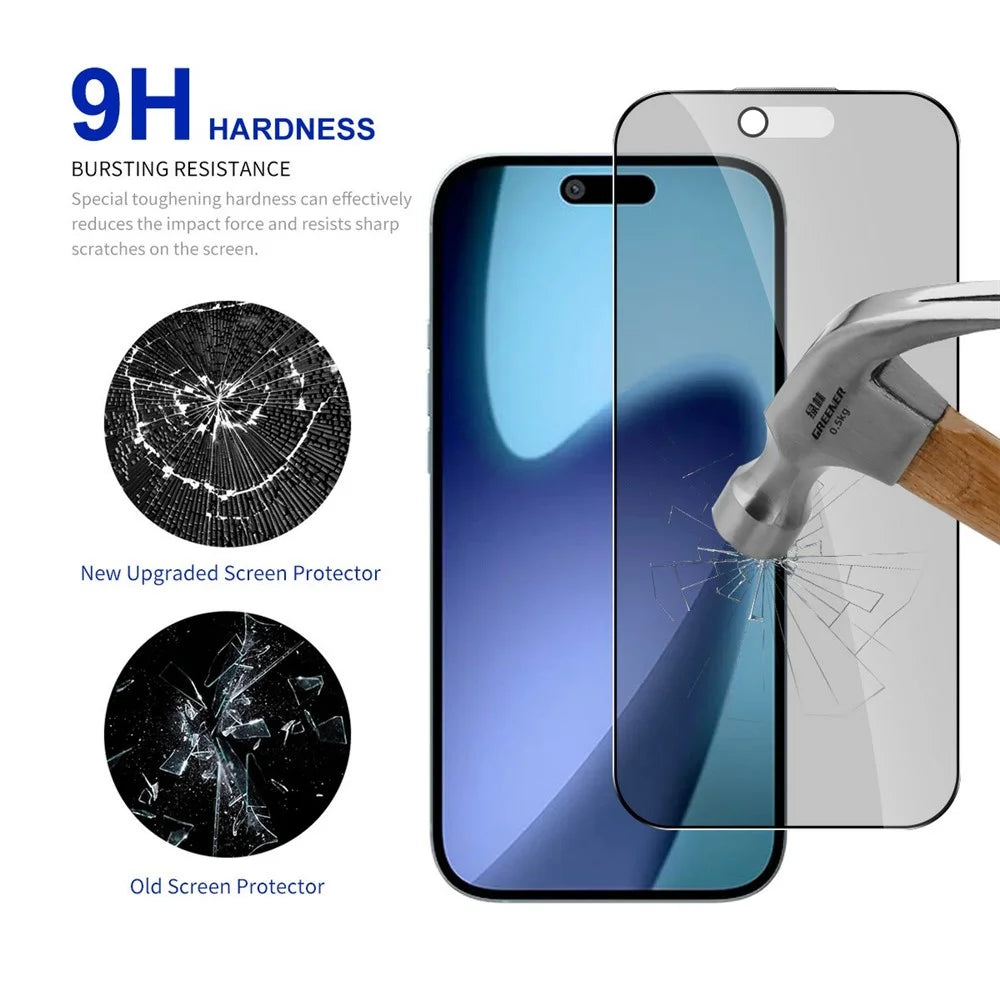 RURIHAI For iPhone Air Anti-Spy Privacy Screen Protector Matte Anti-Glare High Aluminium-silicon Glass Film - 3