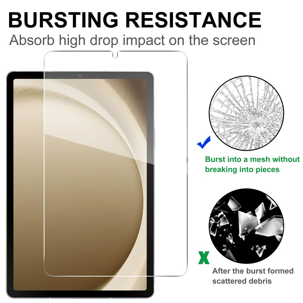 For Samsung Galaxy Tab A11 / A9 Screen Protector Anti-Shatter Arc Edge Tempered Glass Film - 4